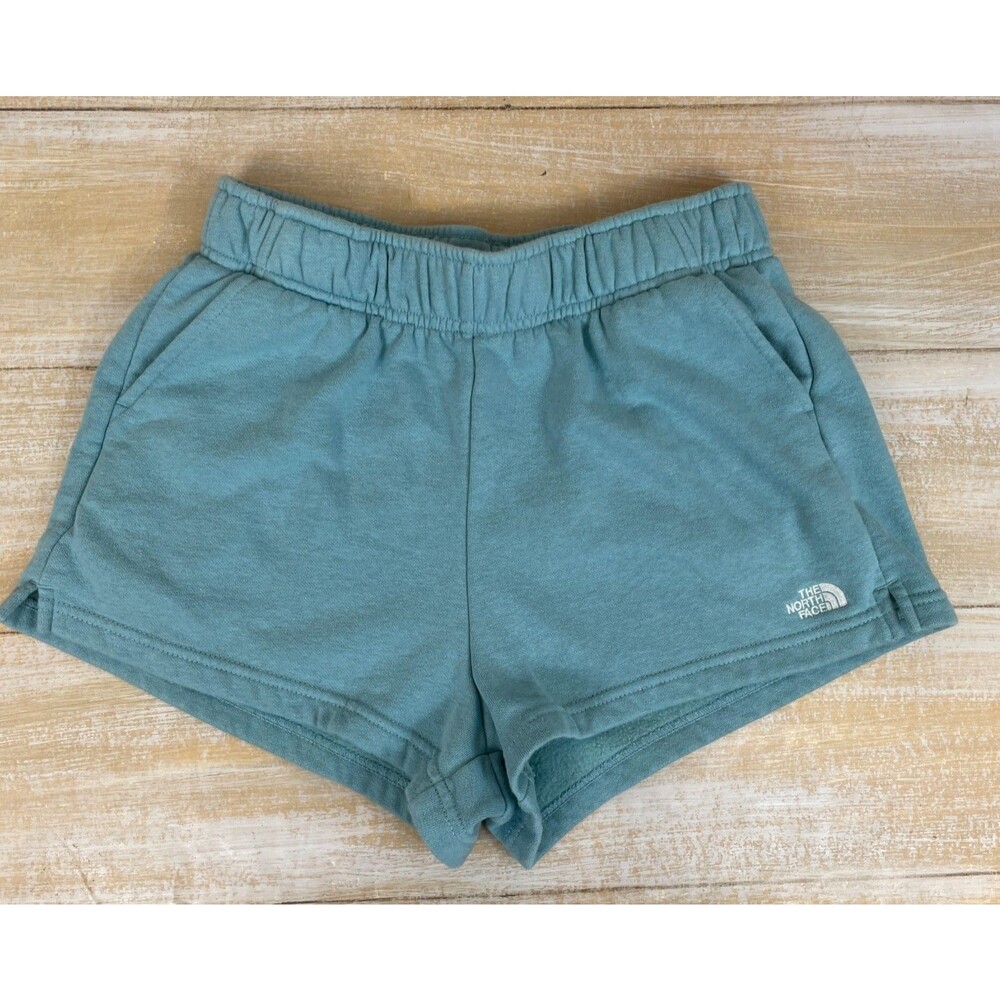 The North Face Women's S Aqua Green Sweat Pant Shorts Pockets Elastic
